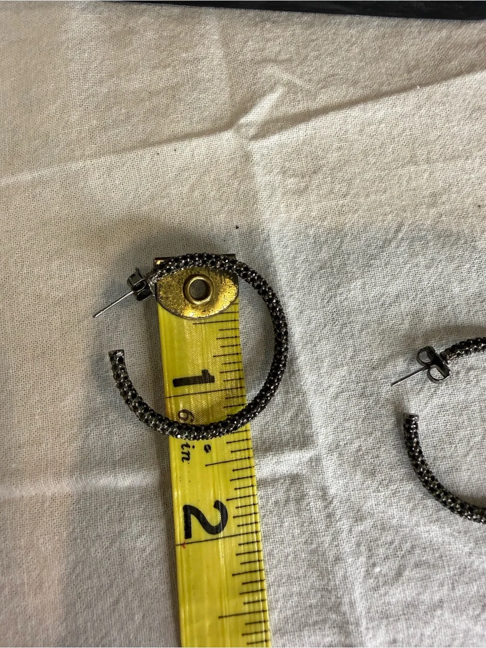 Nordstrom Black Cubic Zirconia Pavé Hoop Earrings